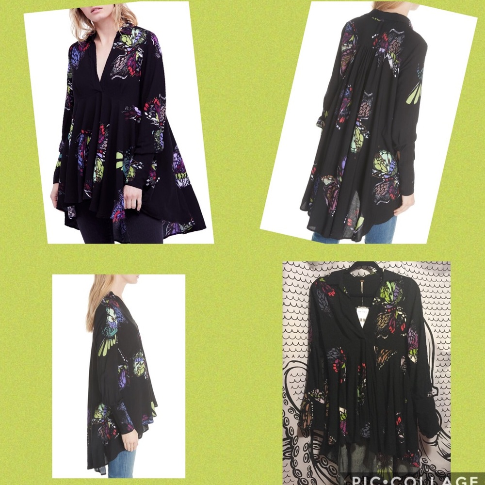 Free People Field of Butterflies Tunic XS NWT